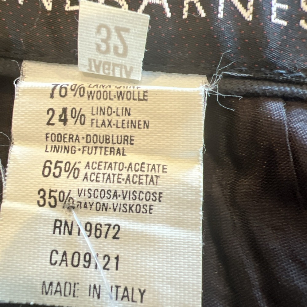 Jhane Barnes Men's Pants Size 32 Wool|Linen Blend Teal Hi Rise Classic Dressy - Picture 7 of 7